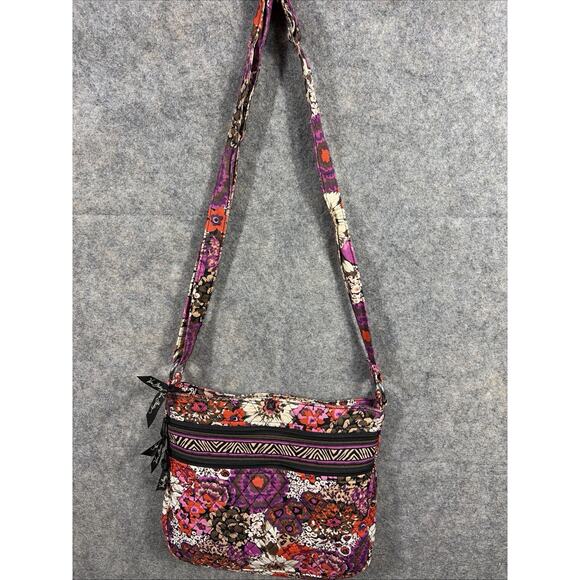 Vera Bradley Rosewood Crossbody Bag Floral Zip Pockets Quilted Lightweight - Picture 1 of 11